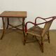 Ensemble table et fauteuil en rotin enfants