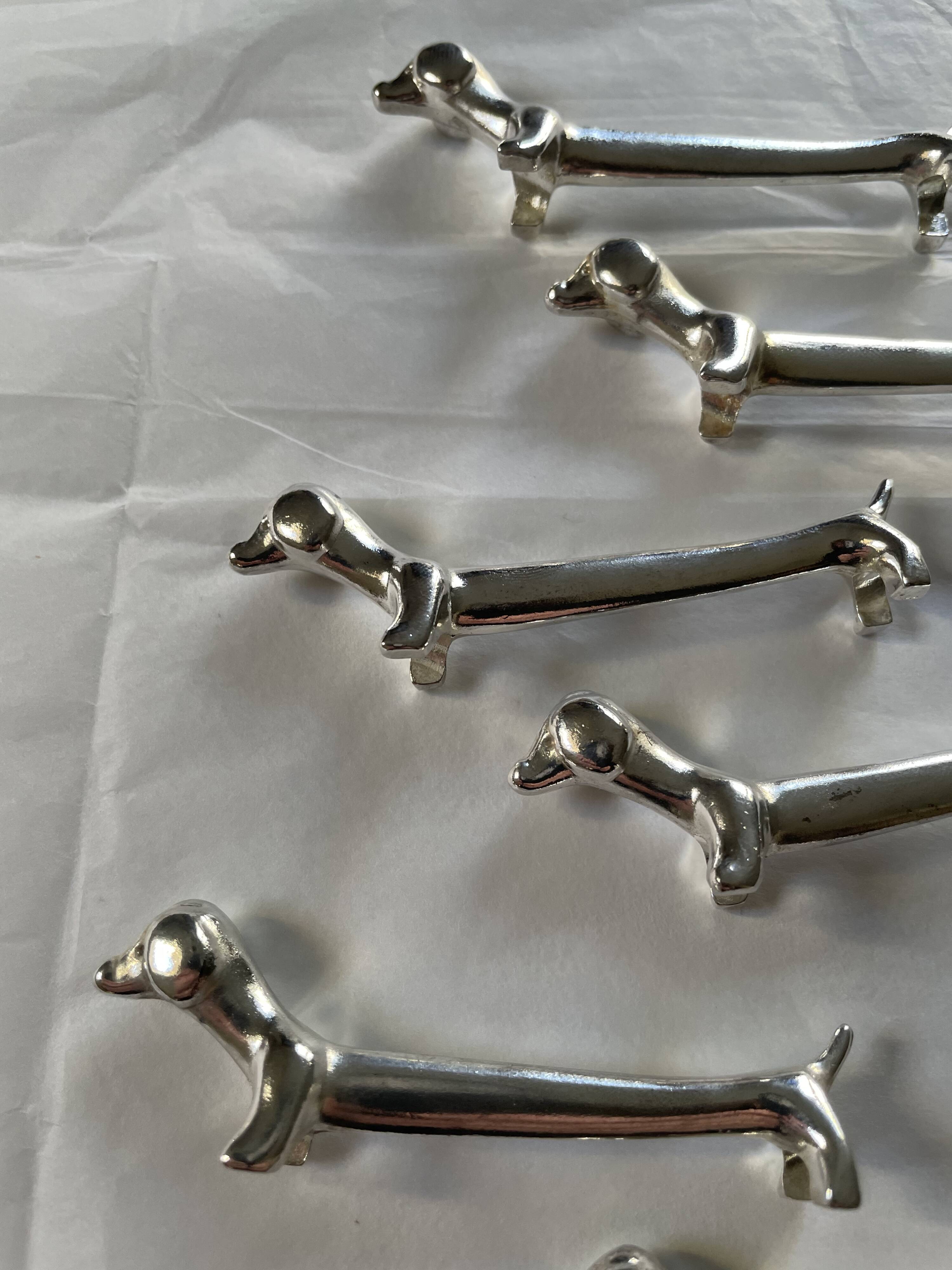 Vintage silver-plated dachshund knife rest