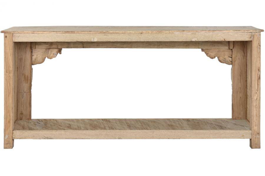 Console bois sculpté 182x46x85 naturel