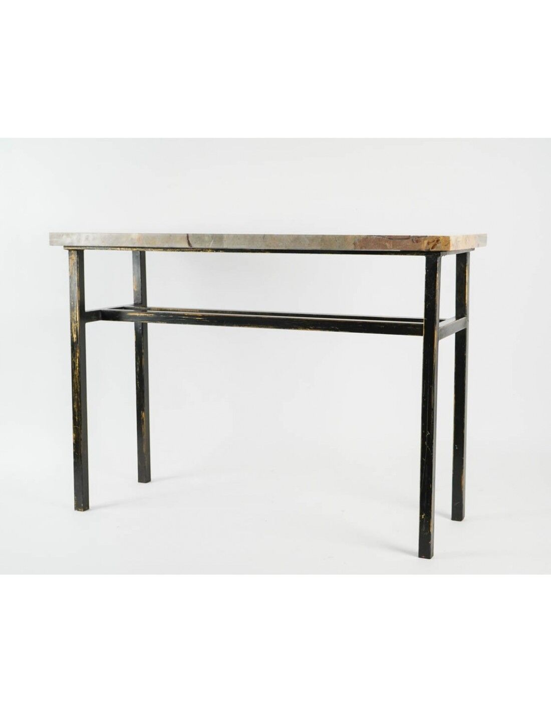 Console, art moderne, acier peint et marbre