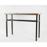 Console, art moderne, acier peint et marbre