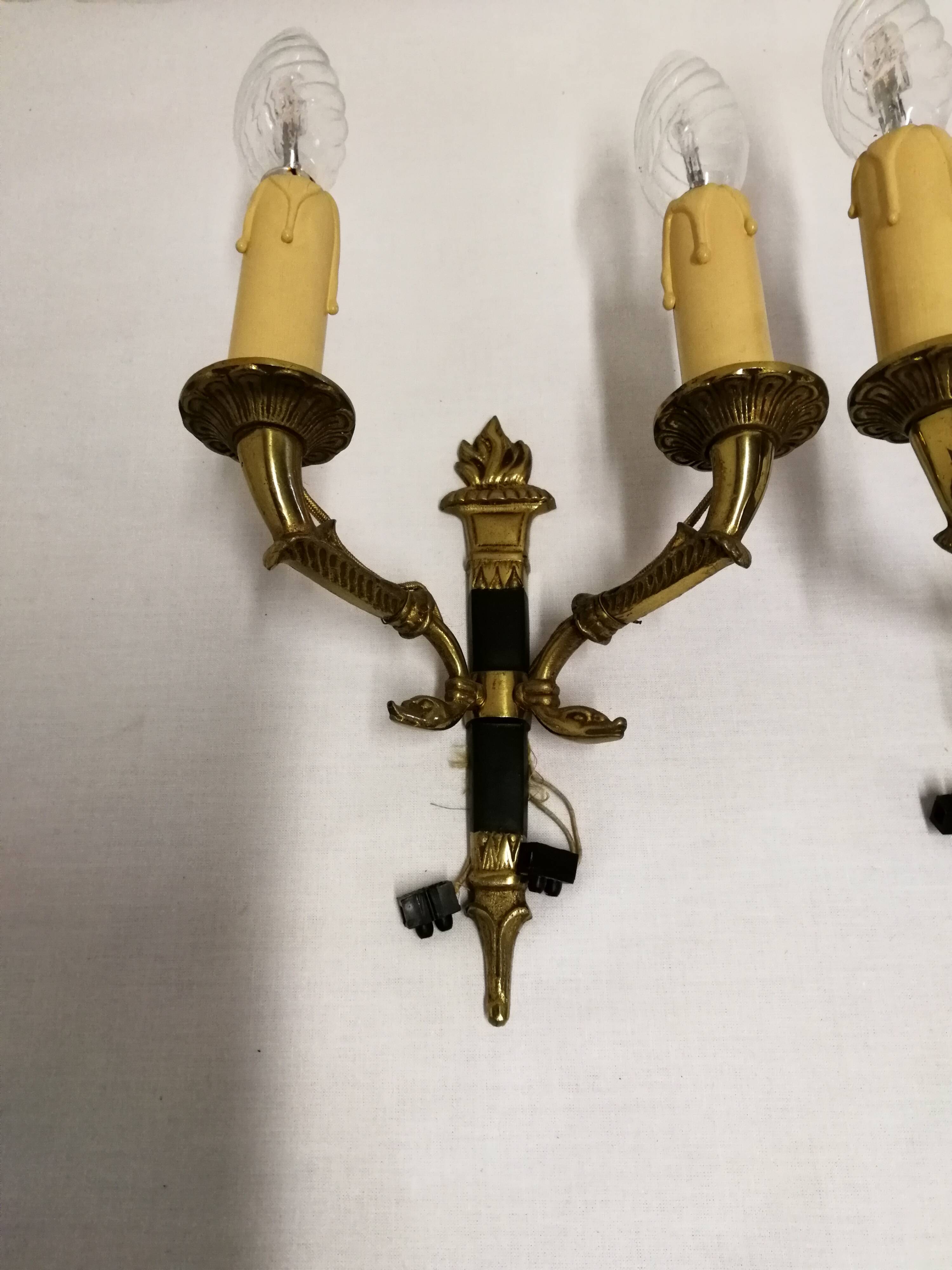 Pair Of Brass Sconces