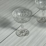 set of 3 chiseled glass glasses