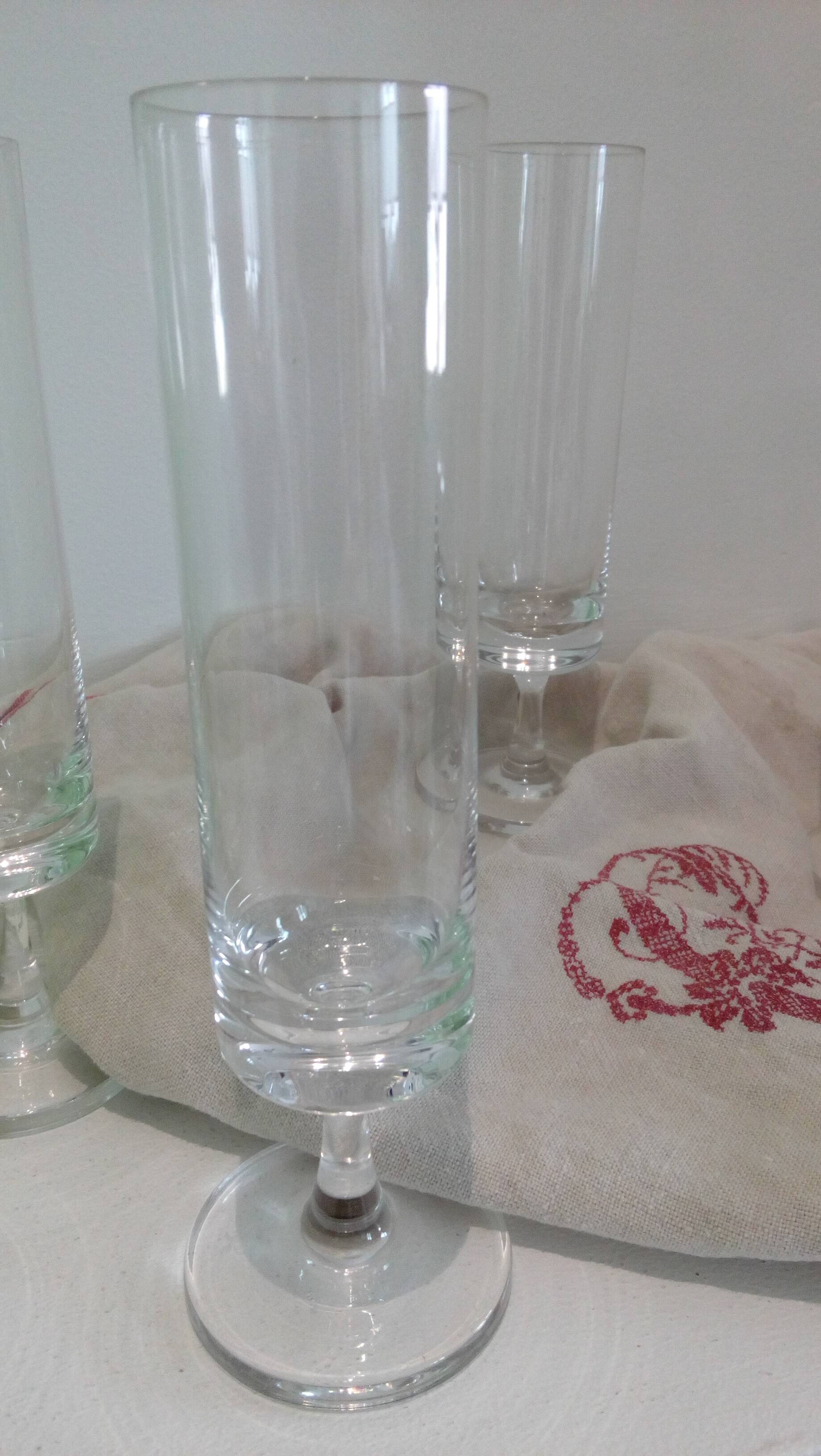 Set of 6 crystal flutes