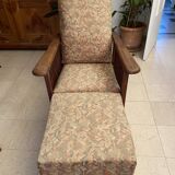Moriss armchair with reclining back and footrest