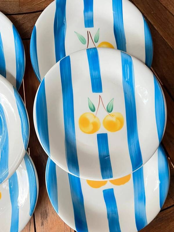 Lot de 6 assiettes plates vintage, Modèle Macon de Nidervillier
