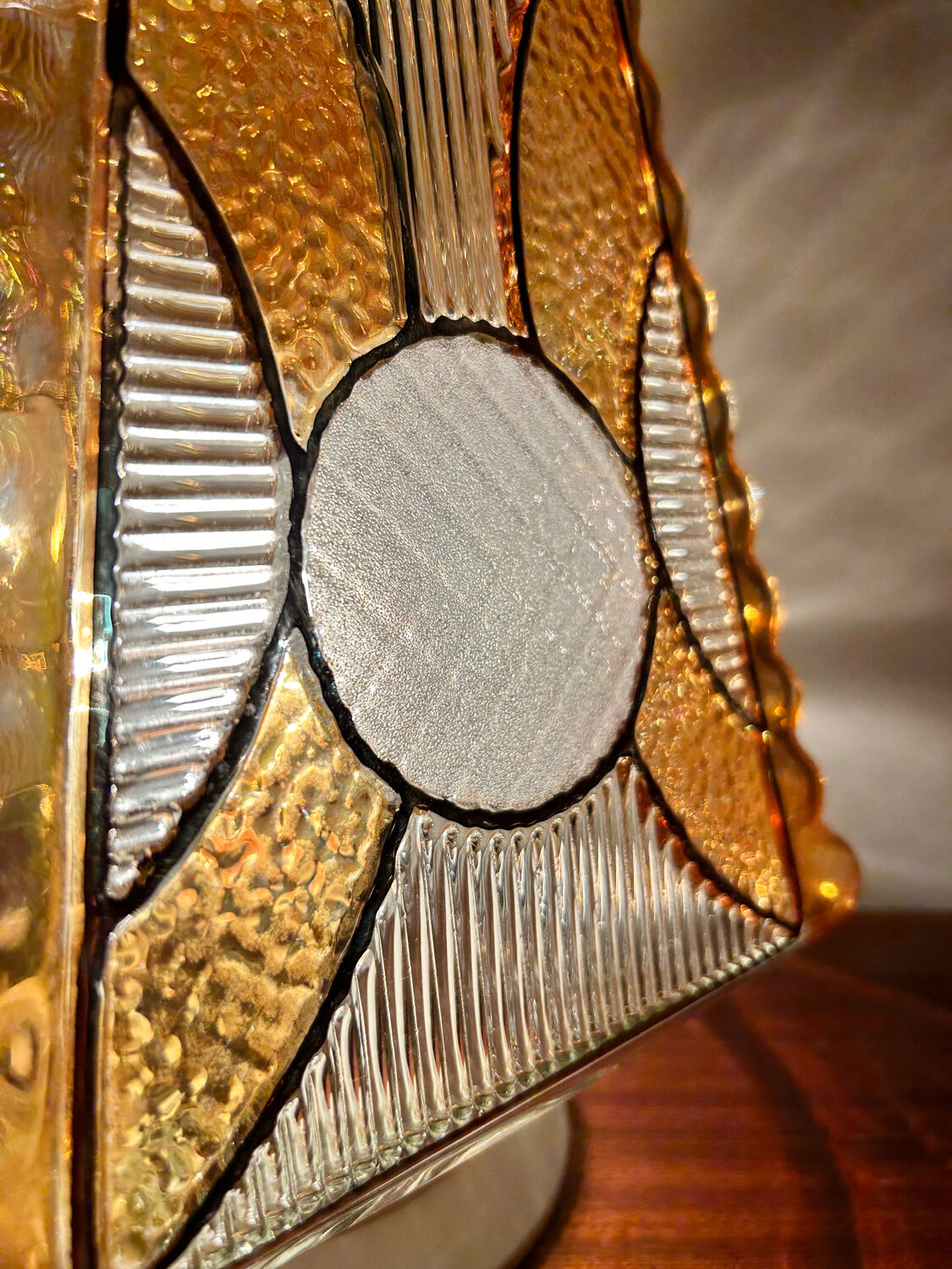 Globe glass chandelier or lamp 60s