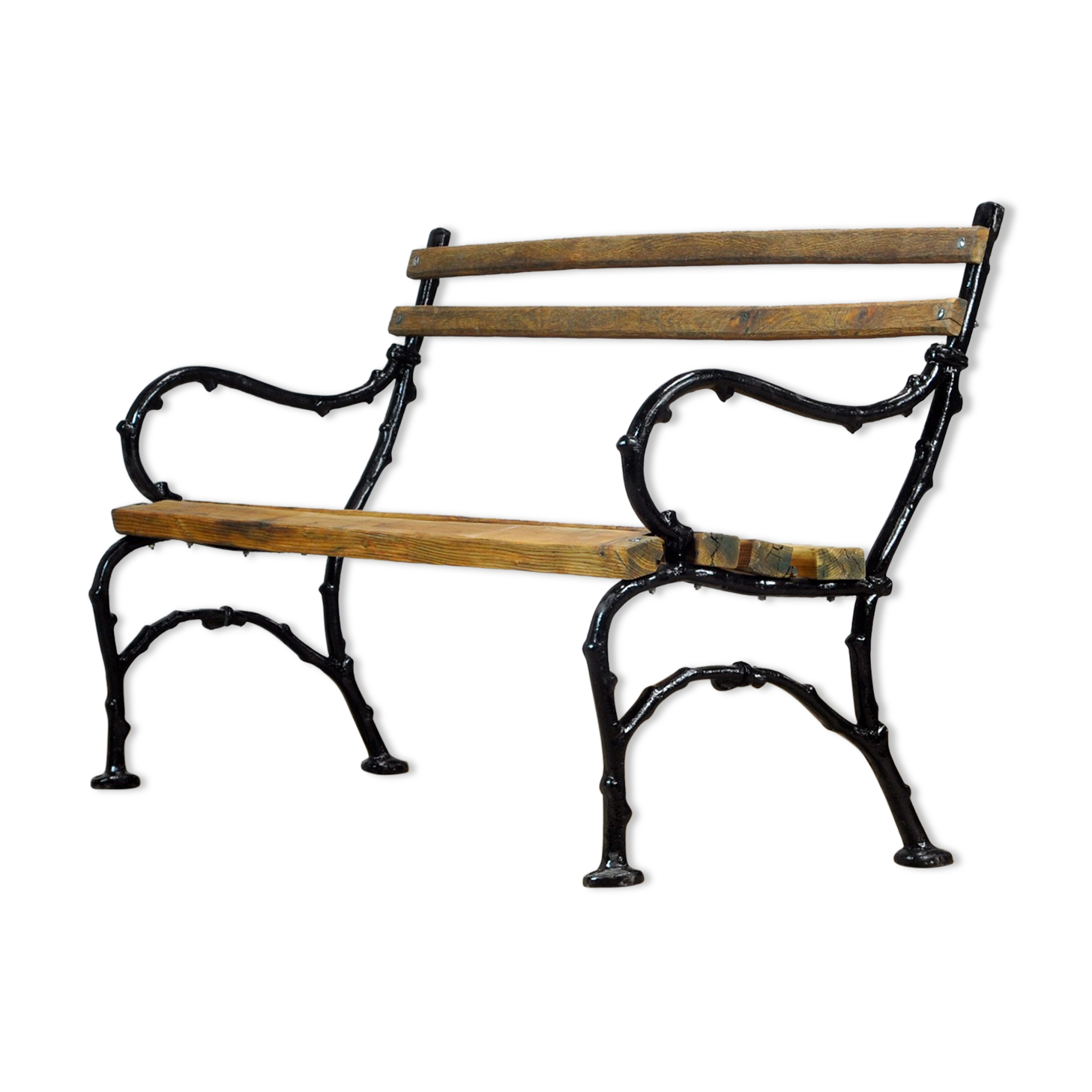 Cast iron and pine garden bench, 1930's