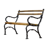 Cast iron and pine garden bench, 1930's