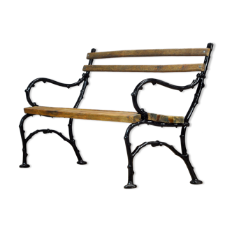 Cast iron and pine garden bench, 1930's