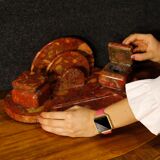 French art deco marble inkwell