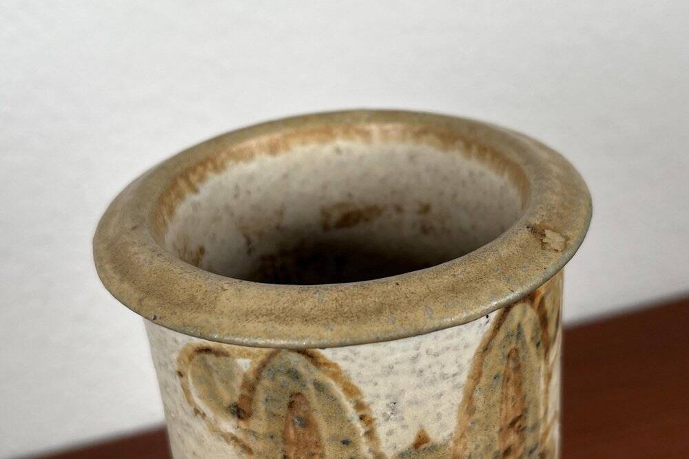 Danish studio ceramic vase from the mid-century by Svend Aage Jensen for Søholm, 1960s.