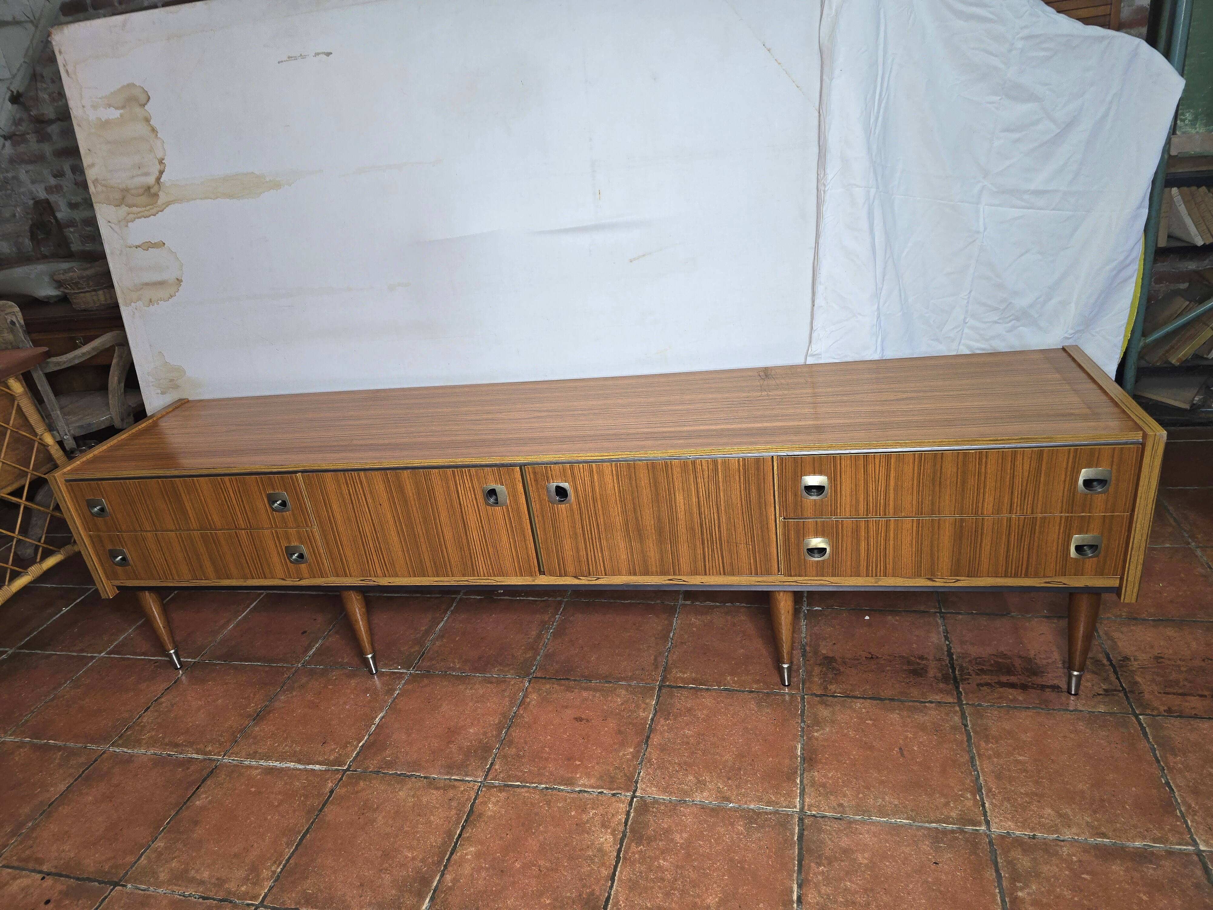 Scandinavian low sideboard from the 60s in teak