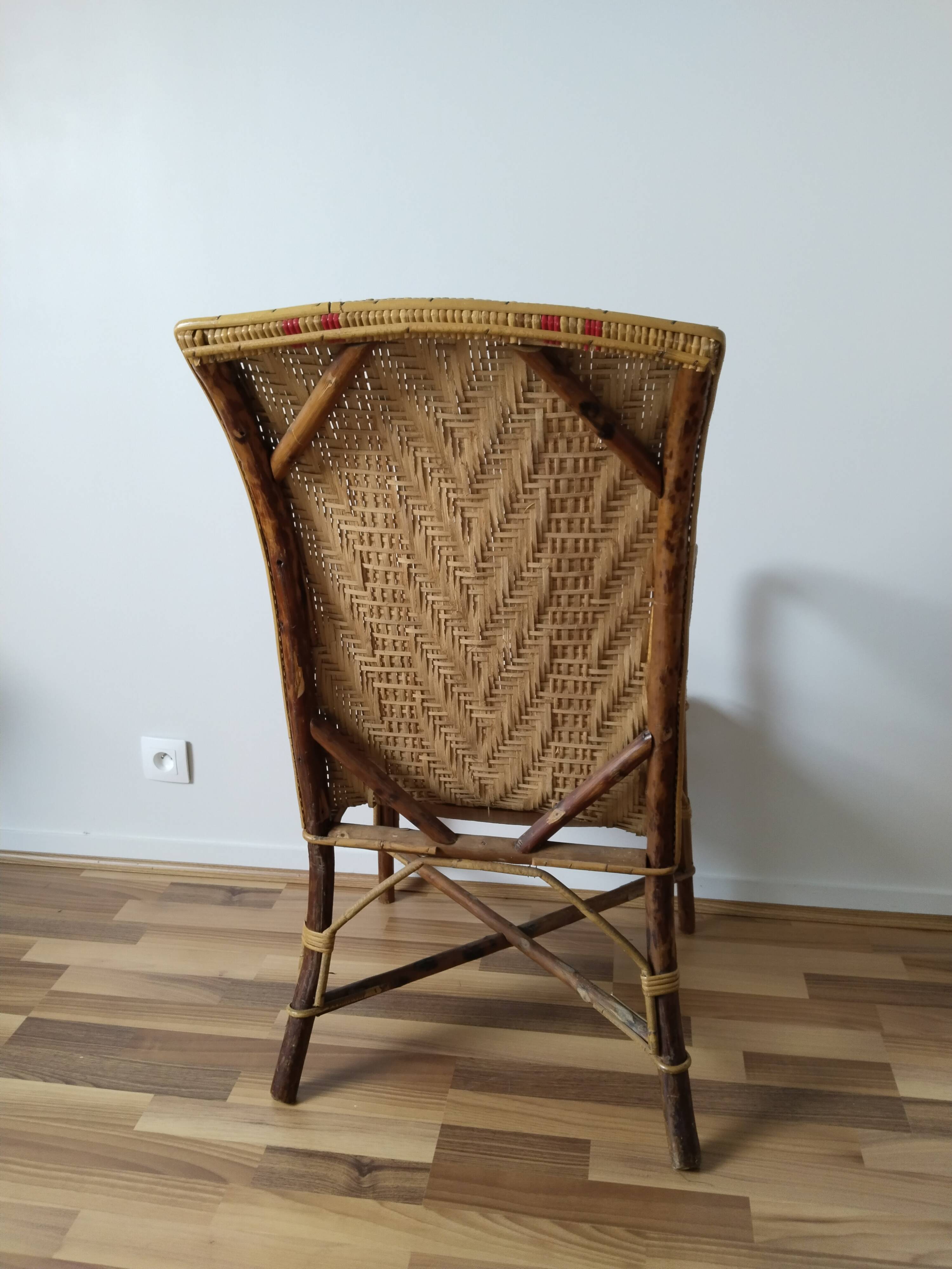 Fauteuil adulte en rotin vintage