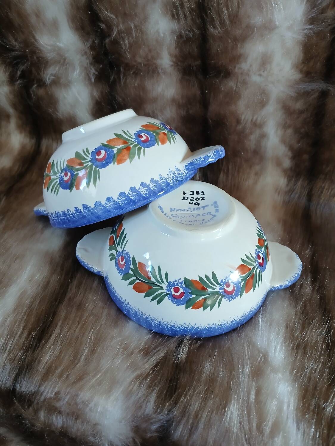 2 Breton earthenware bowls