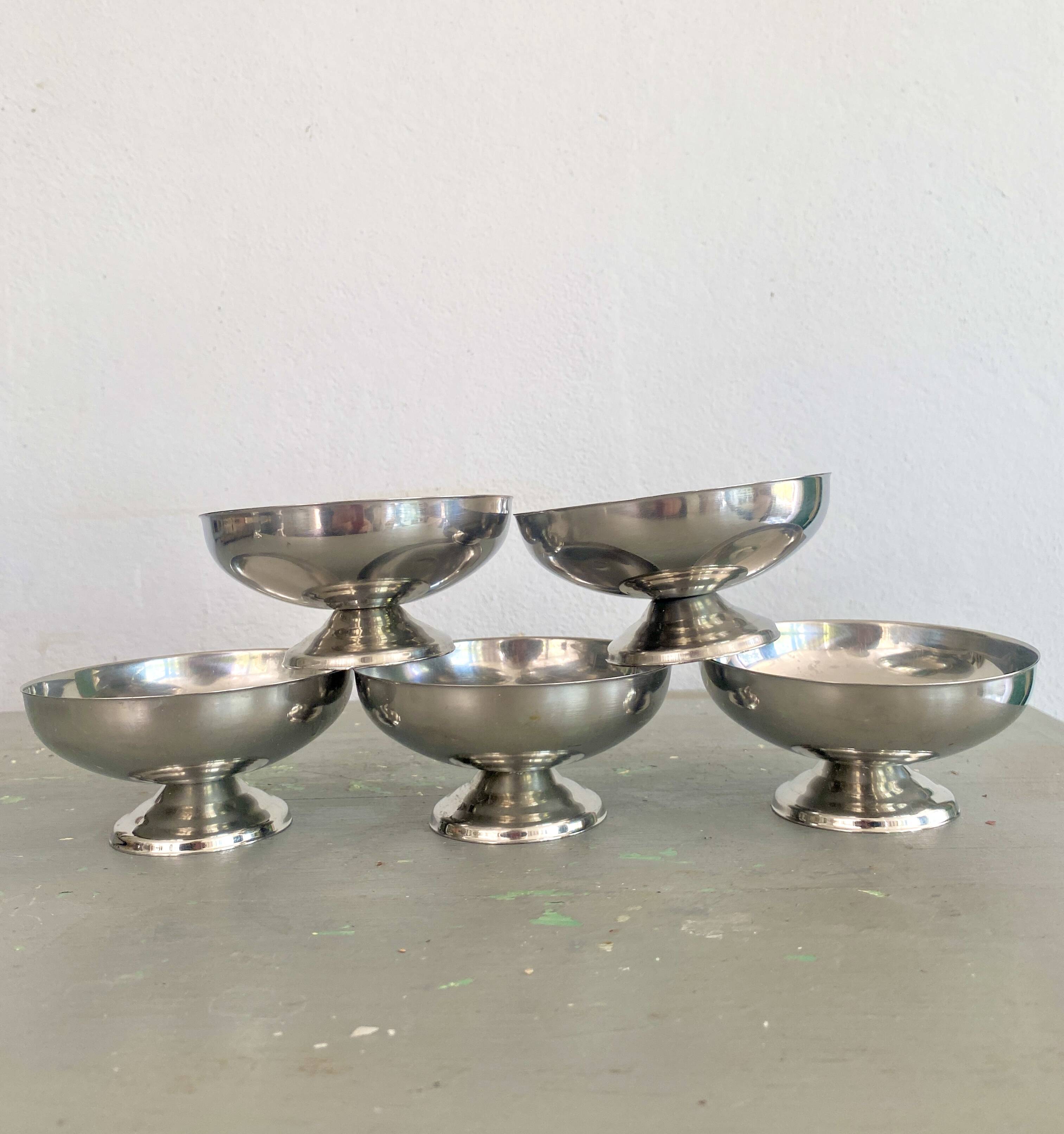 Stainless steel ice cream cup set