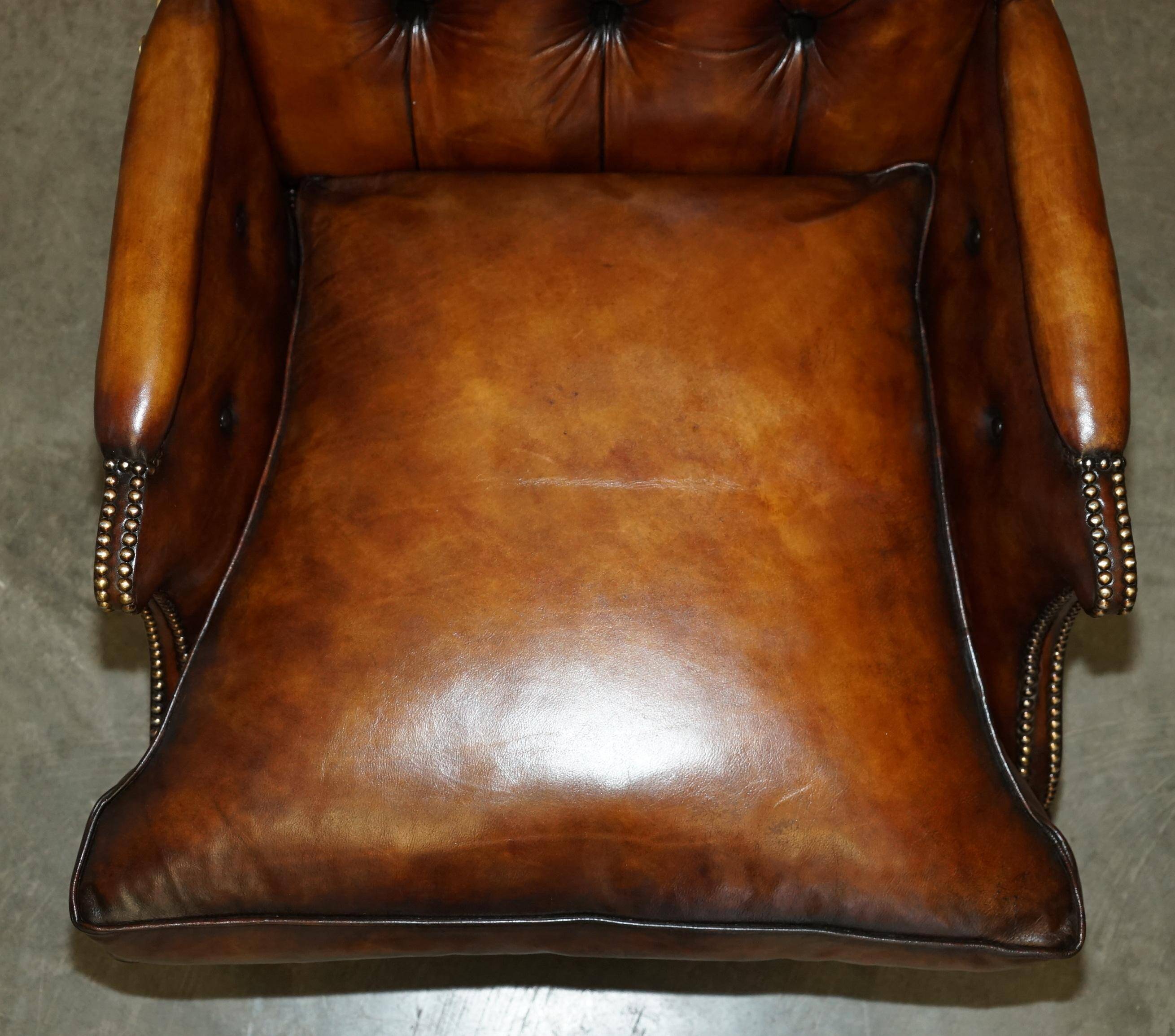 Fauteuil Club Chesterfield en Cuir Teint à la Main