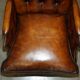 Fauteuil Club Chesterfield en Cuir Teint à la Main