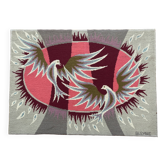Canevas vintage 1970 signé Claude BLEYNIE, colombes