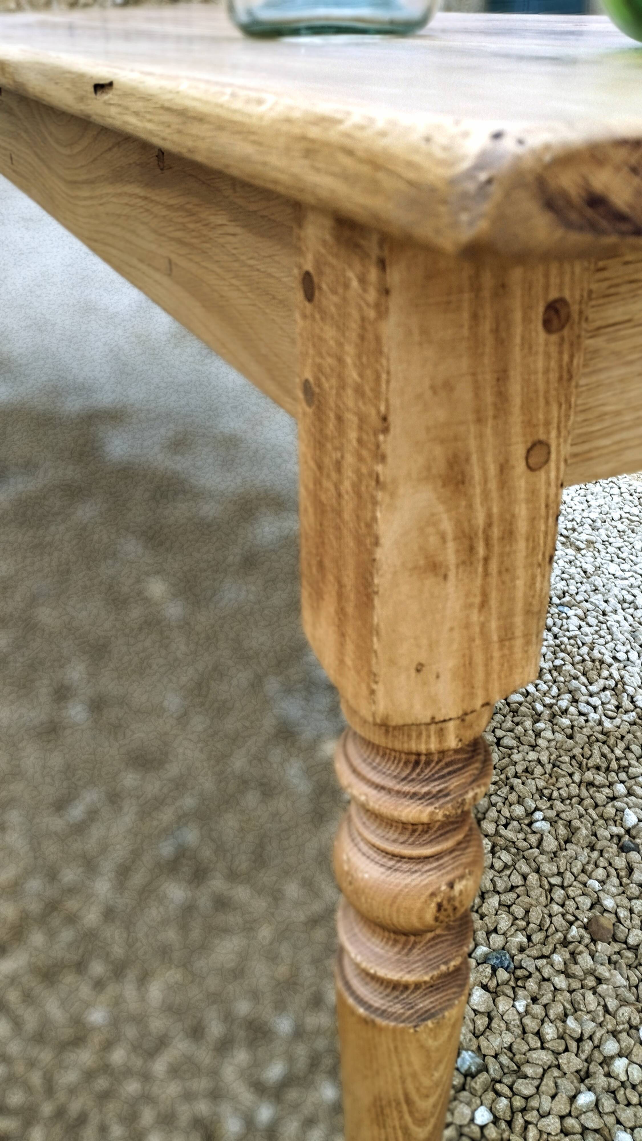 Elegant and refined 230 X 73 solid oak farmhouse table.