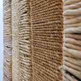Audoux Minet Style Wicker & Metal Folding Screen or Room Divider
