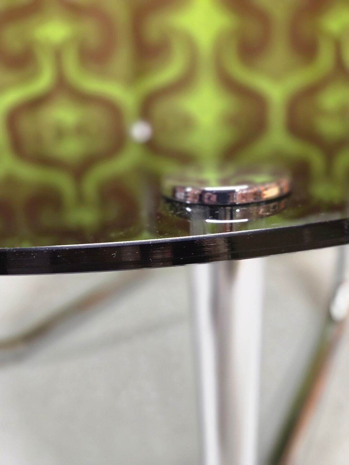Vintage 1970s smoked glass chrome coffee table