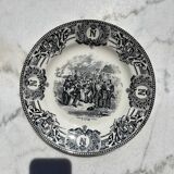 Vintage flat speaking plate in Boch Frères La Louvière porcelain