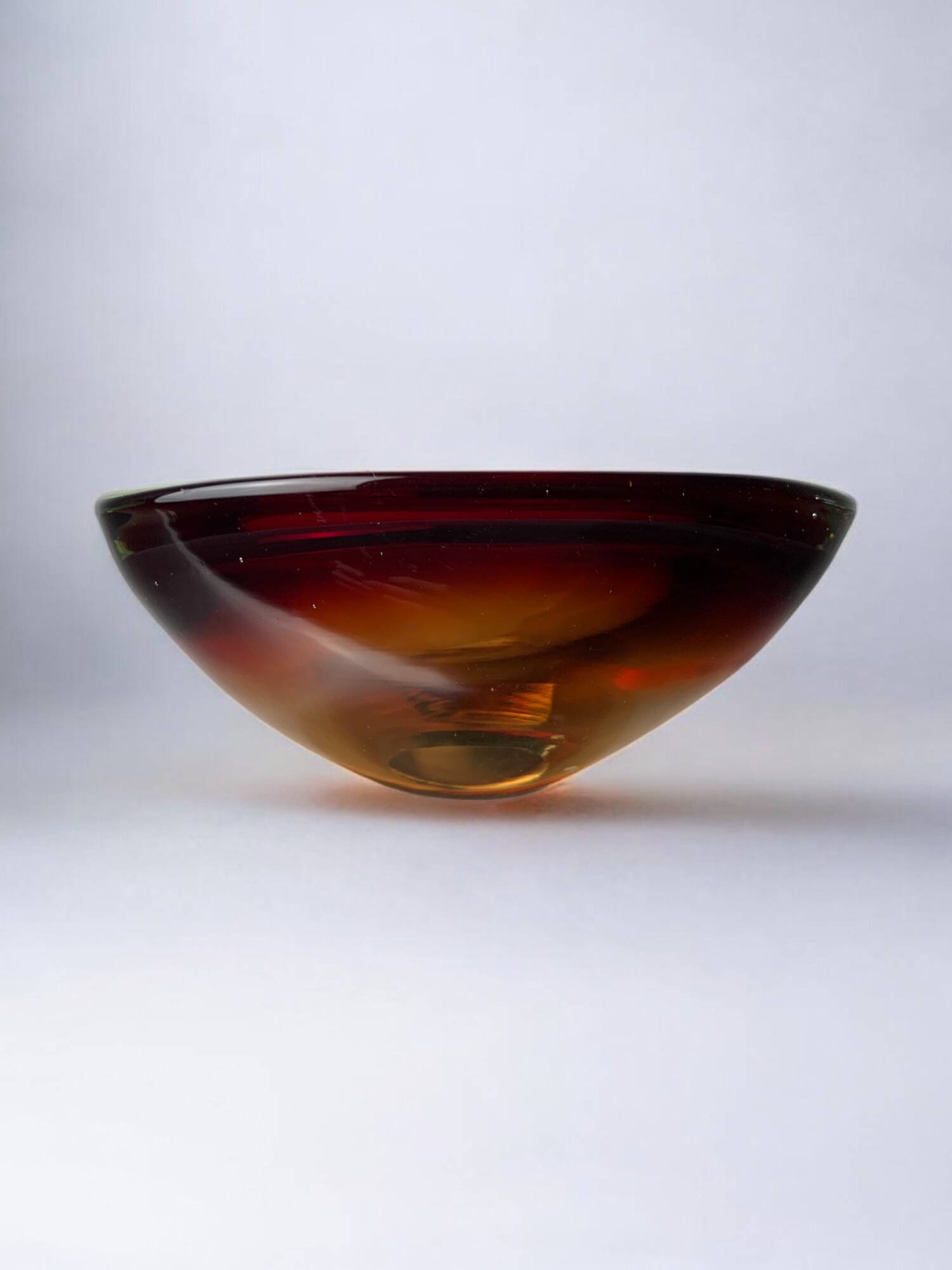 Sommerso Brown pocket tray by Seguso, Murano glass, Italy, 1970