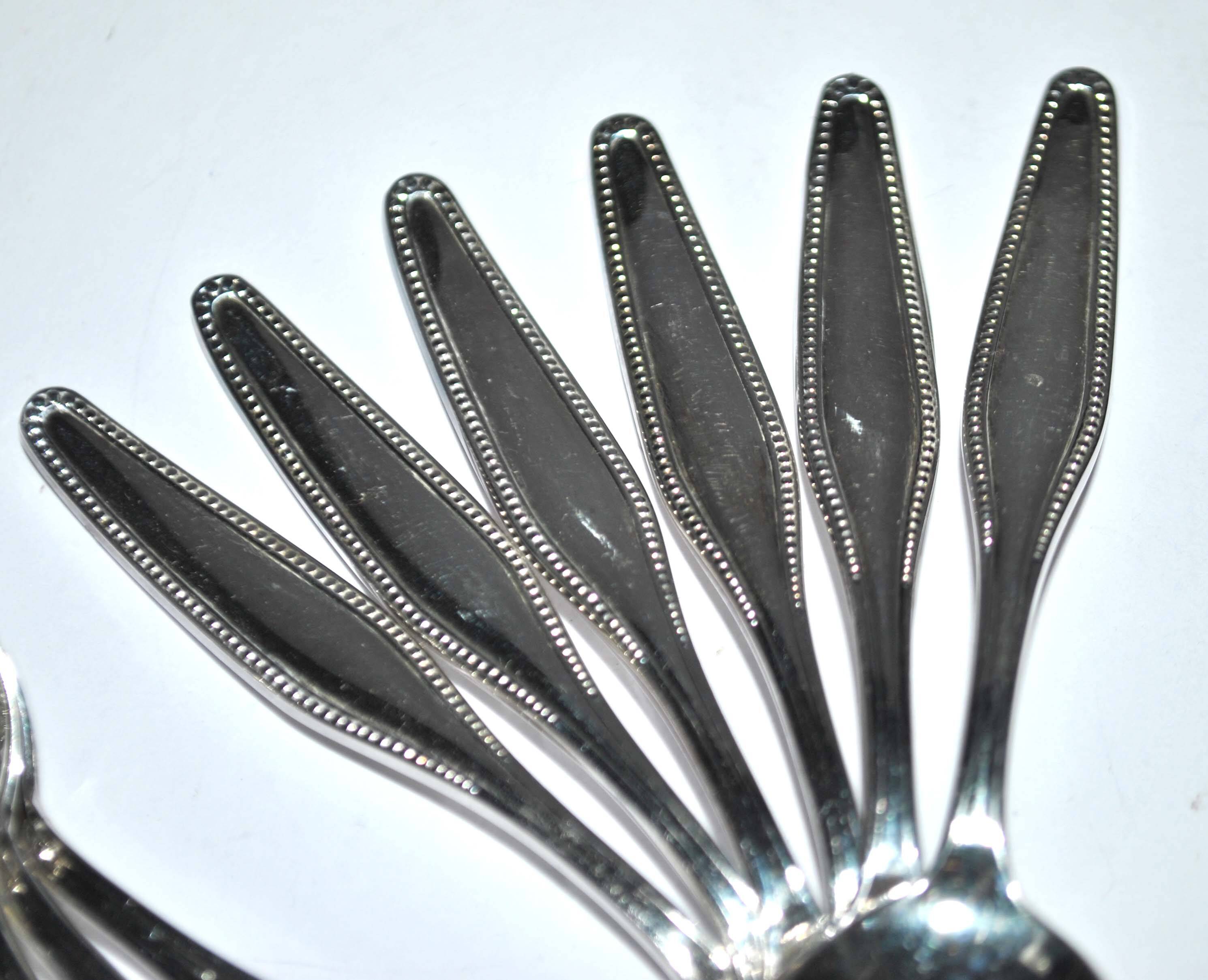 Set of 12 silver-plated mocha coffee spoons Longchamps Strasbourg