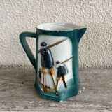 Polychrome slip pitcher "Landais Shepherd Waders"