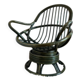 Swivel rattan armchair