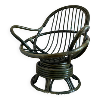 Fauteuil en rotin pivotant