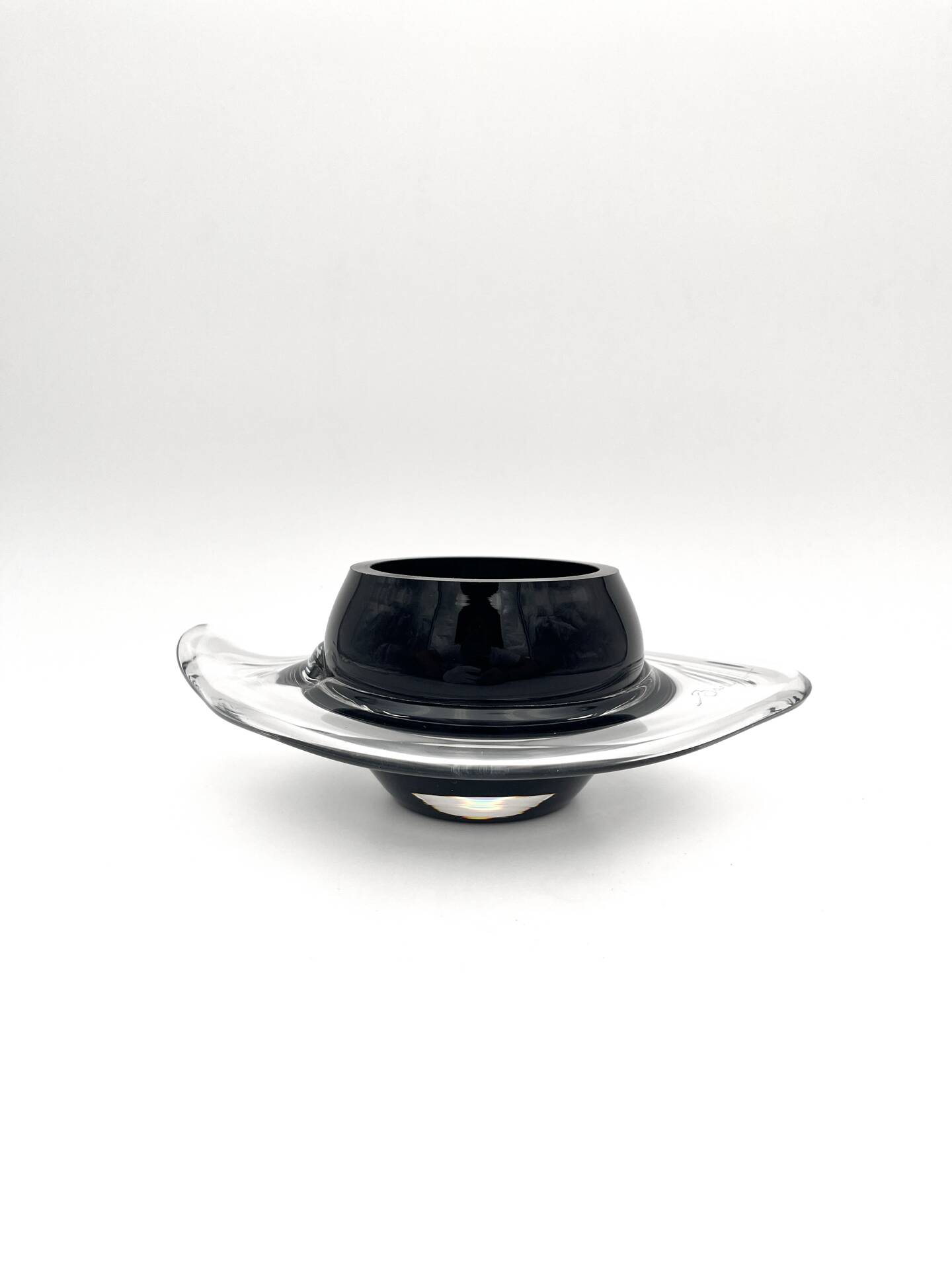 Coupe Vide-Poche Design Verre d'Art Soufflé Signé Ioan Barna