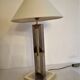 Modernist lamp. Brushed steel and brass.