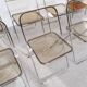 6 vintage Chairs Giancarlo Piretti "plia" 1970 chrome and Plexiglas
