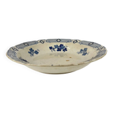 Saladier bas Terre de Fer KG Lunéville, modele "Jane", bleu, 1890-1915