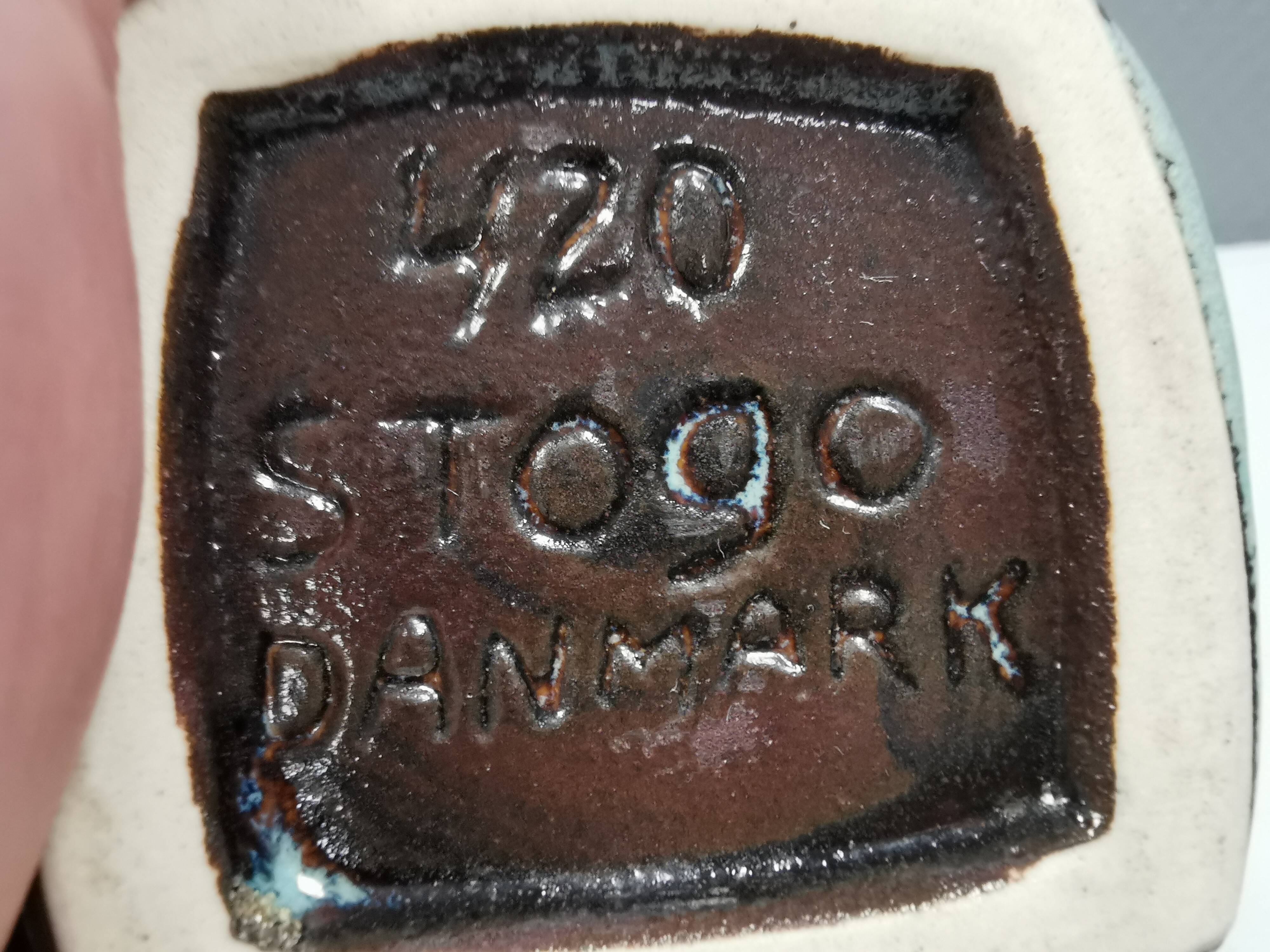Small delicious candle holder from Danish Stogo ceramics 1980s