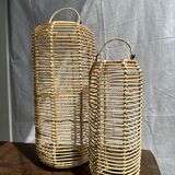 Small lantern-shaped rattan suspension H35 D15