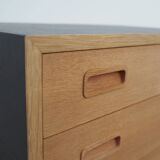 Ash chest of drawers, Danish design, 1970s, manufacturer: Hundevad & Co
