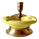 Large vintage brass and yellow glazed ceramic candle holder-ashtray
