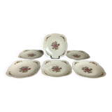 Six petites assiettes à fleurs Raynaud Limoges