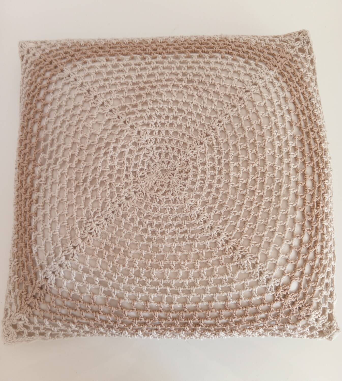 Pair of crocheted cushions