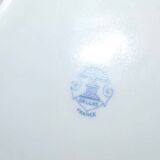 Cobalt blue polylobed basket bowl in LIMOGES Pallas porcelain 1930-40