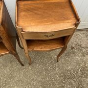 Pair of bedside tables with 1 drawer and a niche, Louis XV style