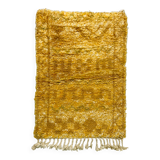 Ochre Berber Beni Ouarain rug with ethnic patterns, 1.45x1.07m