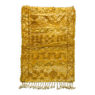 Ochre Berber Beni Ouarain rug with ethnic patterns, 1.45x1.07m