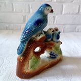 Vintage kitsch iridescent porcelain bird statuette