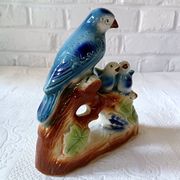 Statuette oiseaux porcelaine irisée vintage kitsch