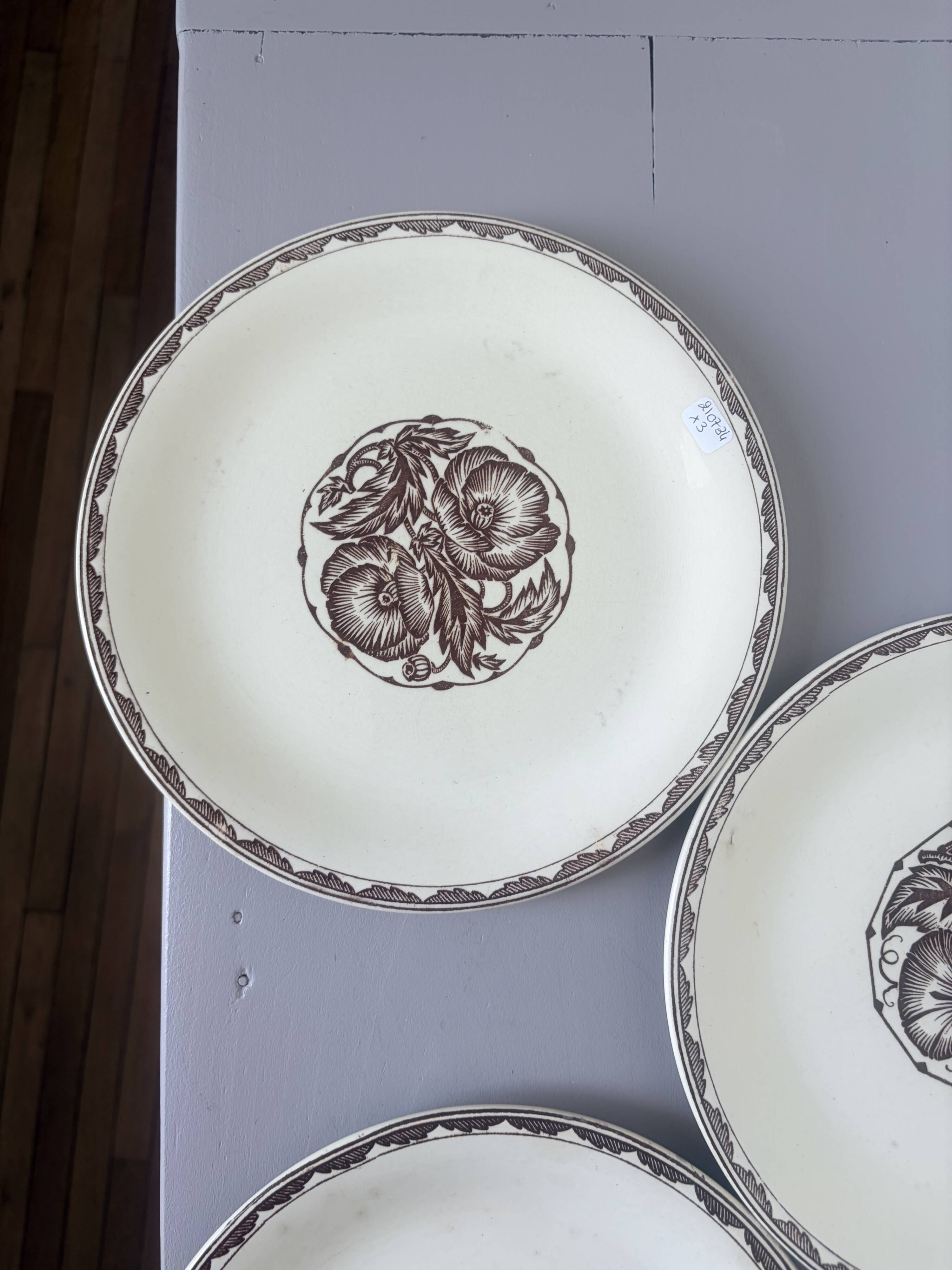 3 flat plates from Sarreguemines model Argonne 210734
