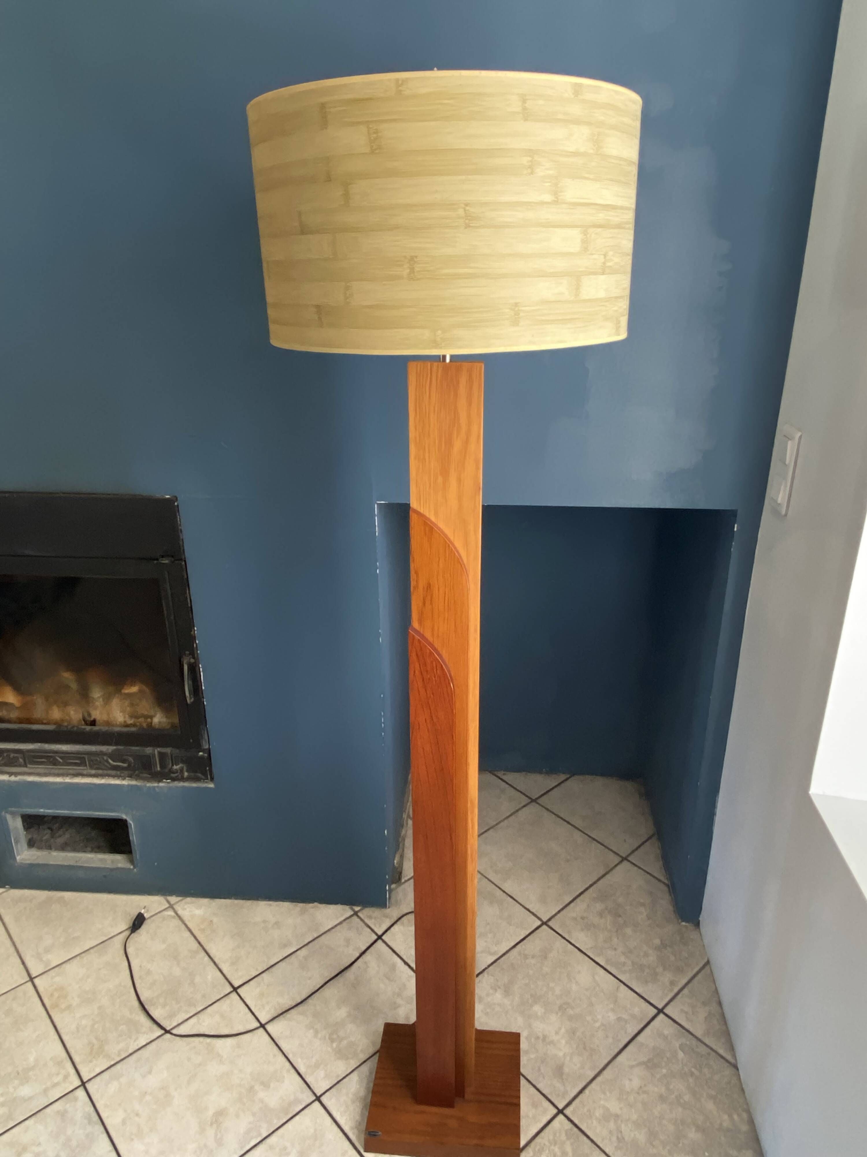K-lighting vintage 1970s Scandinavian teak floor lamp